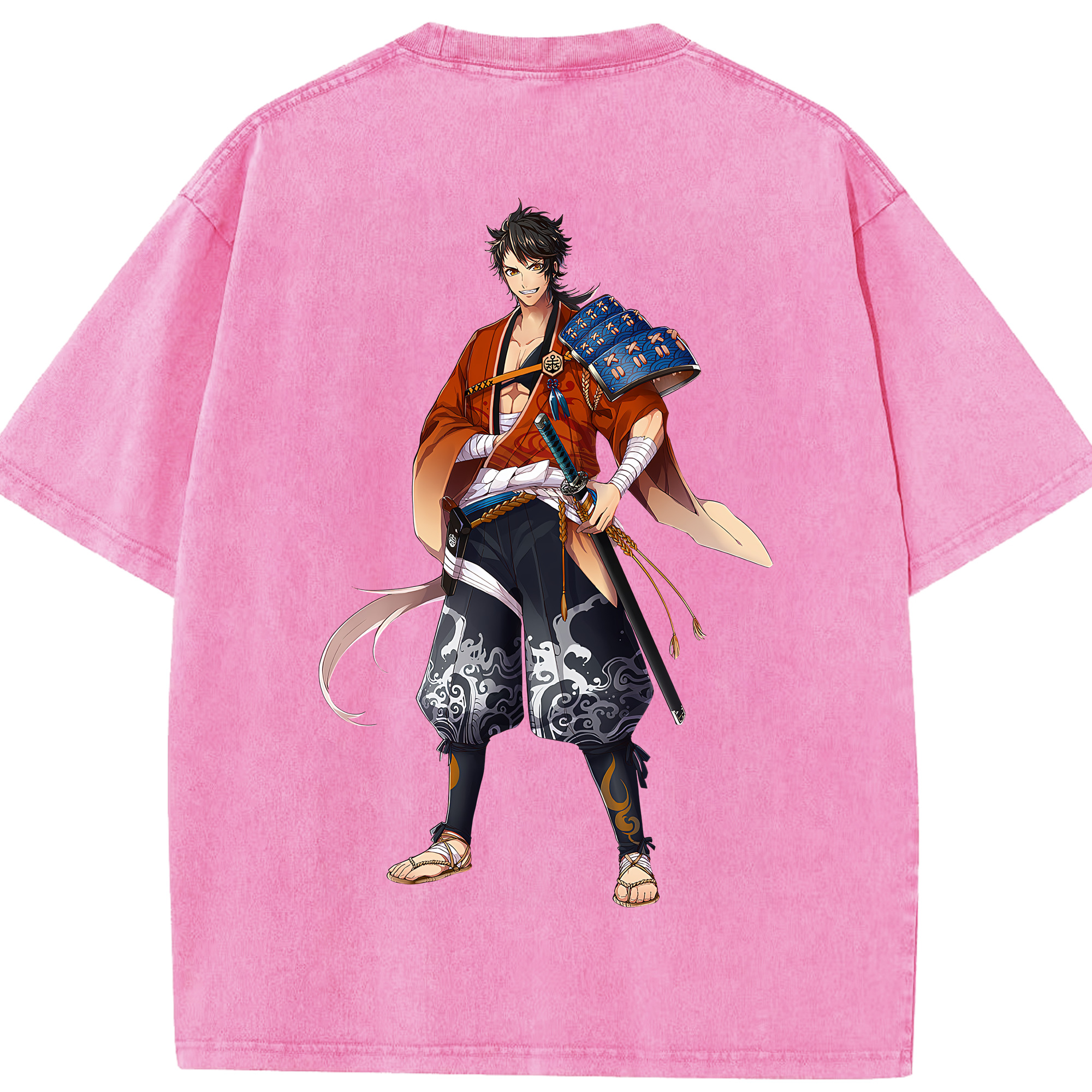 （画像用） 刀剣乱舞 Touken Ranbu 綿100% ヴィンテージ風 半袖Tシャツ（背面プリント）